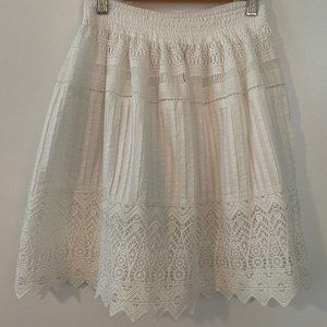 Chelsea & Violet Ivory Crocheted Skirt Size M